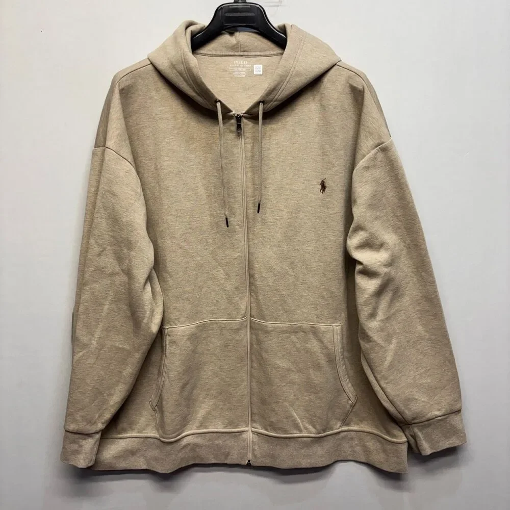 Polo Ralph Lauren Men Full Zip Hoodie Size 5XB 5X Big Beige D118 -3